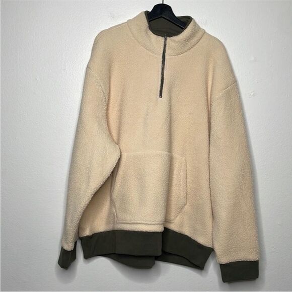 Madewell (Re)sourced Mens Size XXL Sherpa Half-Zip Sweatshirt - Picture 8 of 12